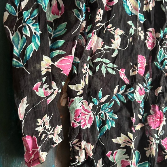 Goa Floral Black Blouse XL - Picture 6 of 16